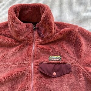 L.L. Bean Women's Fleece Jacket in Rust Red